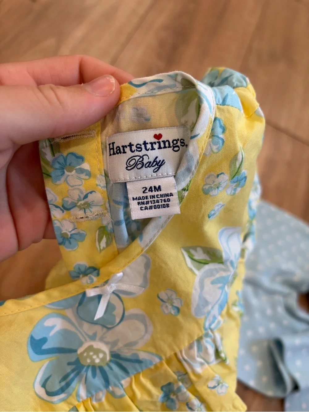 Hartstrings Baby Yellow Floral set with Light Blue Accents